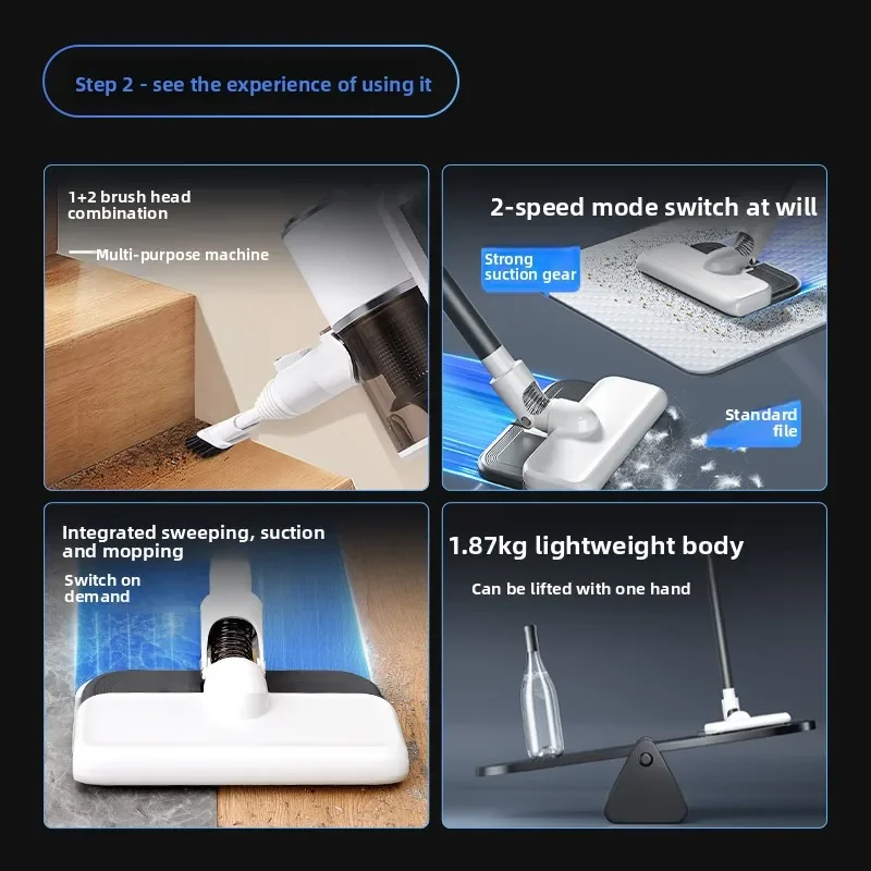 Konka Handheld Vacuum Cleaner High Suction Sweeping Mopping 3 in 1 Wireless Lightweight