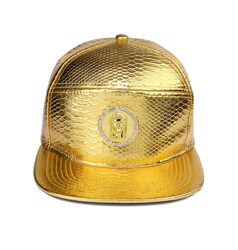 

Men's Hip Hop PU Leather Jesus Baseball Cap with Belt Buckle Snapback Golden Cool Design Party Gift 2025