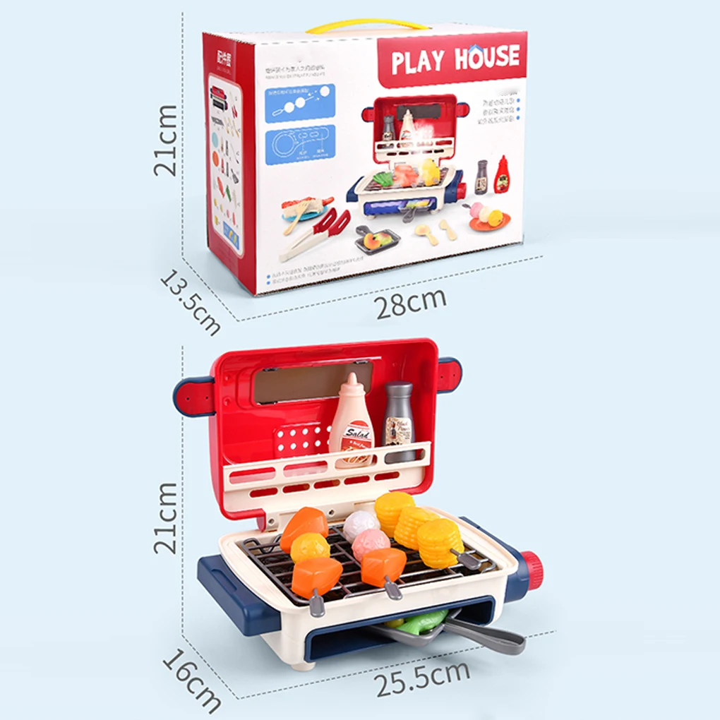 الوجبات السحرية للأطفال المطبخ الحسي شواء شوايات واقعية أطعمة متغيرة الألوان أسياخ ABS متينة والتوابل التظاهرية