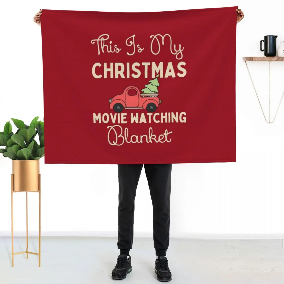This is My Christmas Movie Watching Blanket, Cute Throw Blanket Heavy bed plaid Single Loose Furry Blankets