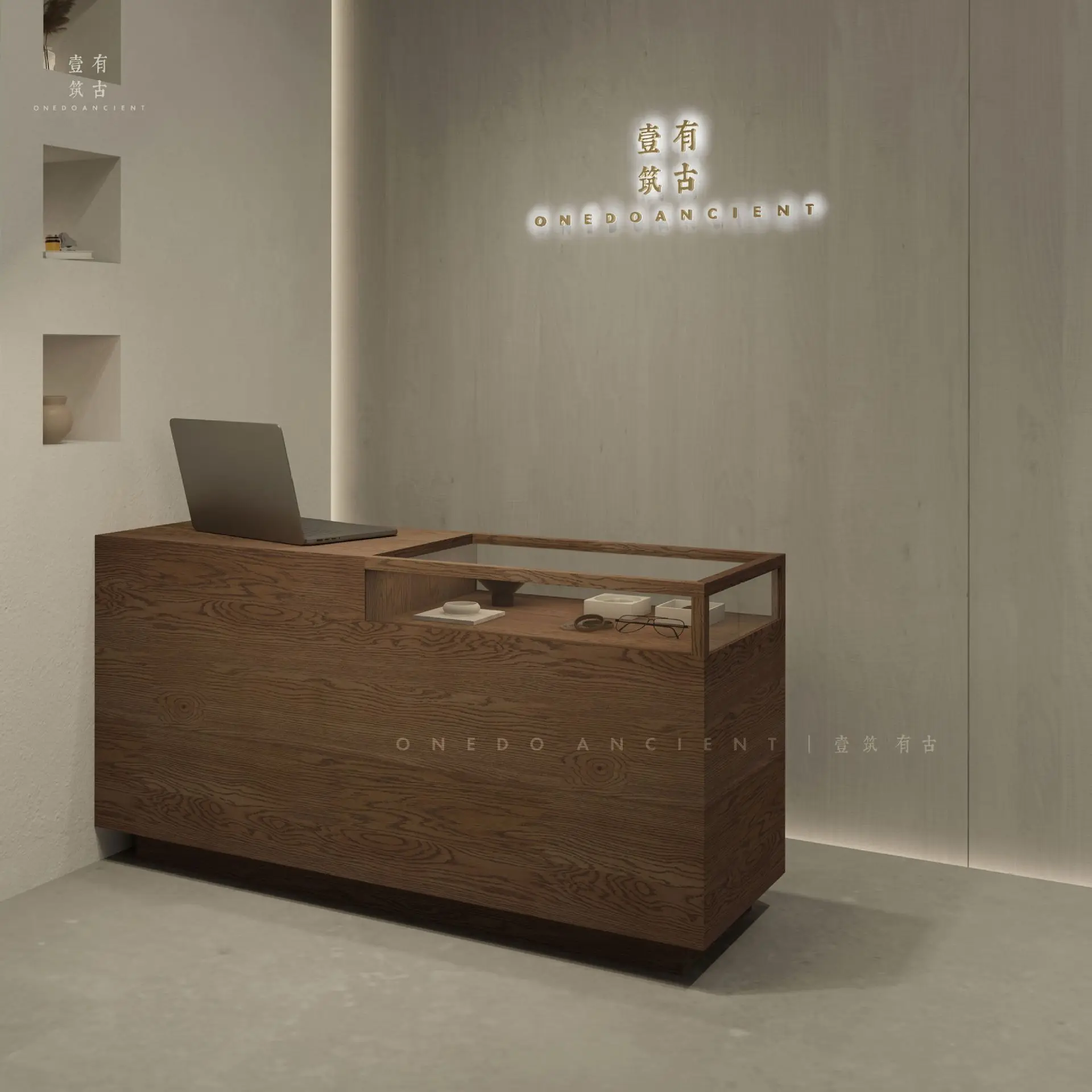 Glass front desk counter reception desk wine bar table retro simple jewelry
