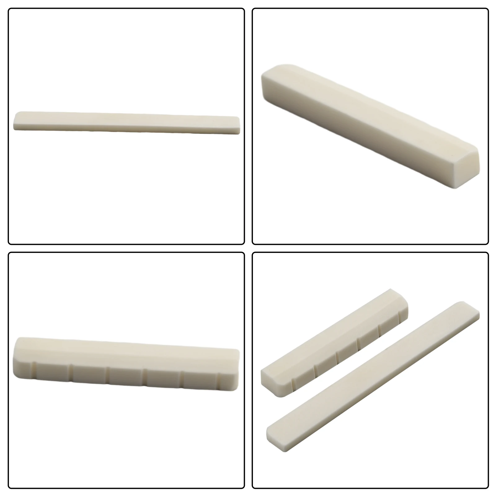 1 st 6-Snarige Bone Klassieke Gitaar Brug Zadel En Moer Witte Bone Brug Vervanging Real Bone Gitaar 52mm Moer 80mm Zadel Kit