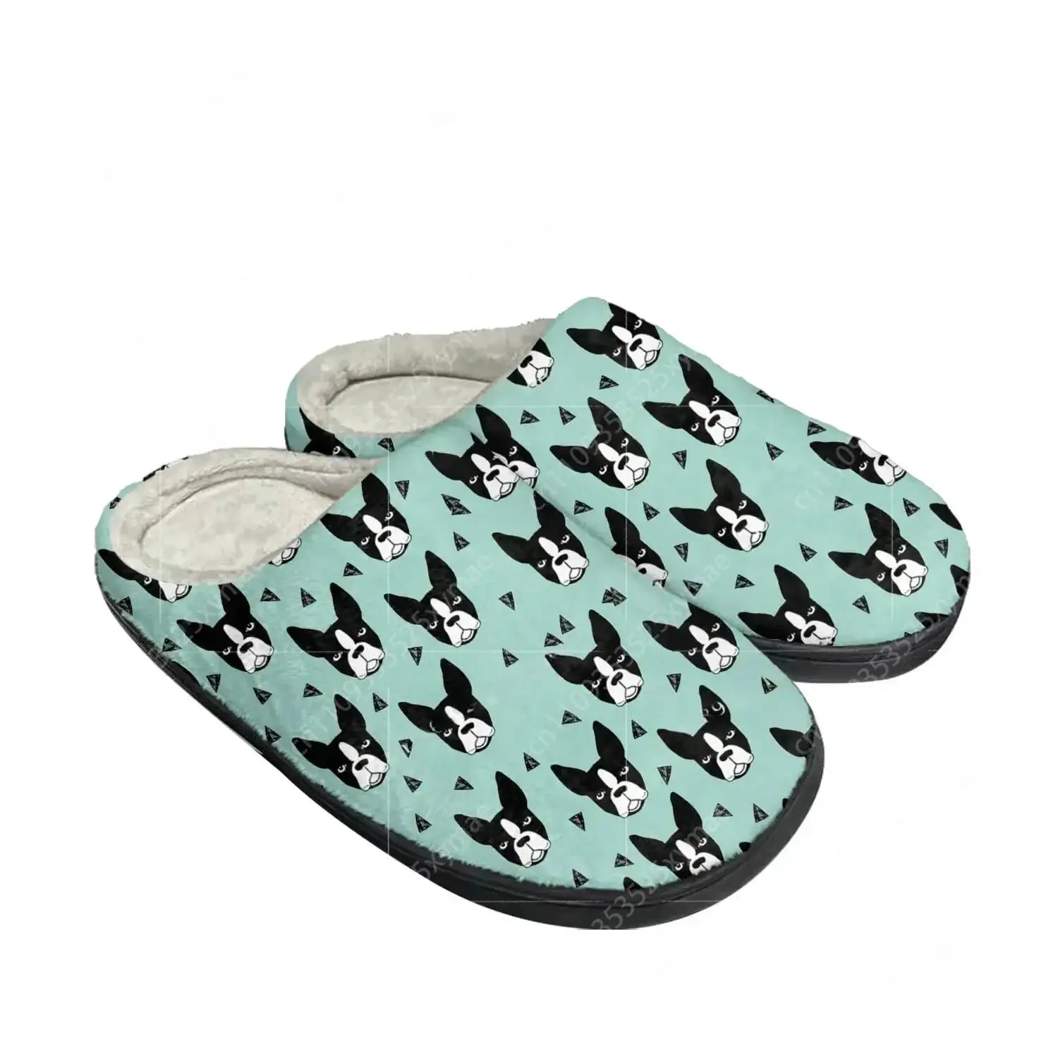 Boston Terrier Home Cotton Slippers High Quality Mens Womens Plush Bedroom Casual Keep Warm Shoe Customized Thermal Slipper