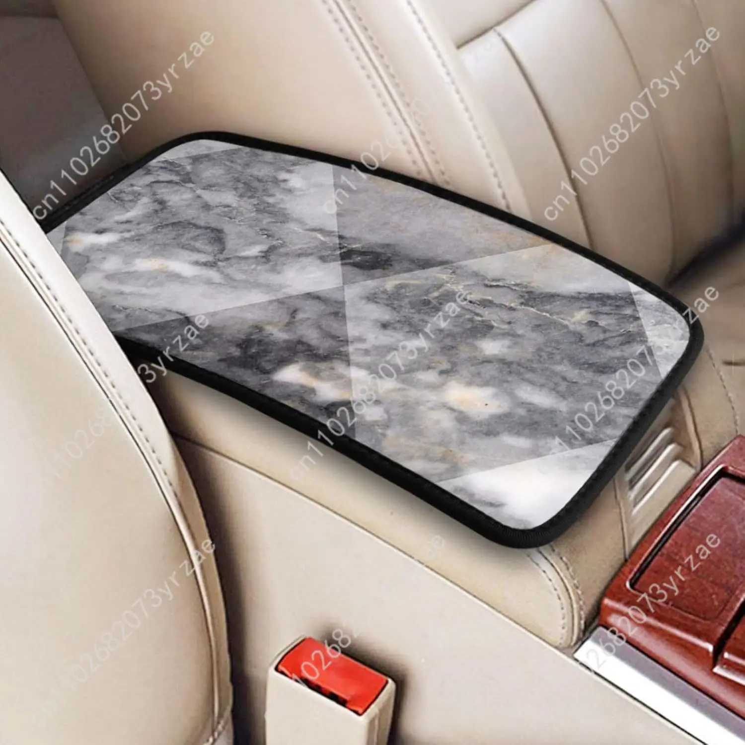 

Geometric Diamond Universal Car Armrest Cushion High Quality Non-Slip Car Armrest Cover Elastic Straps Car Interior Accessories