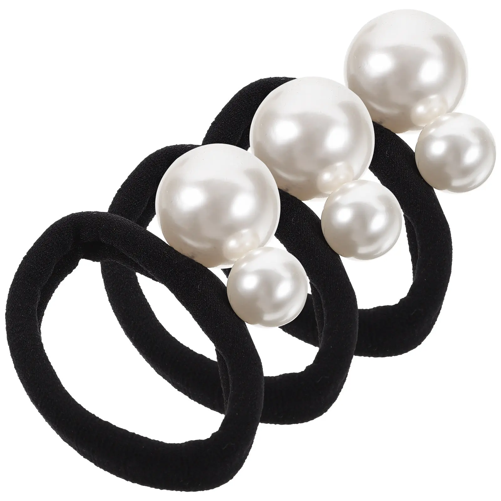 

Набор из 3 жемчужных резинок для волос: эластичные держатели для хвоста, шикарные резинки для повседневного использования, подарок для женщин