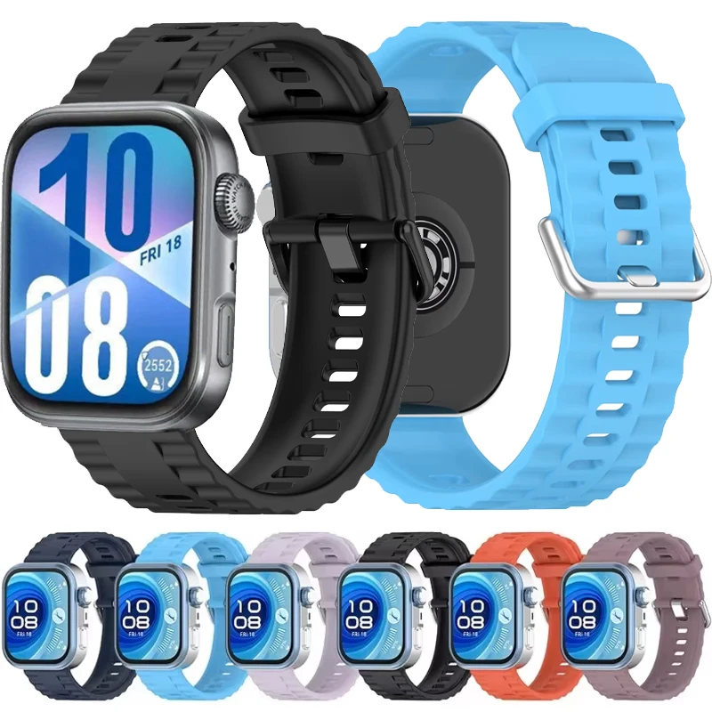 Pulseira de silicone oficial 1:1 para huawei watch 4/4 pro, pulseira macia e confortável para huawei watch fit 3, acessórios de cinto
