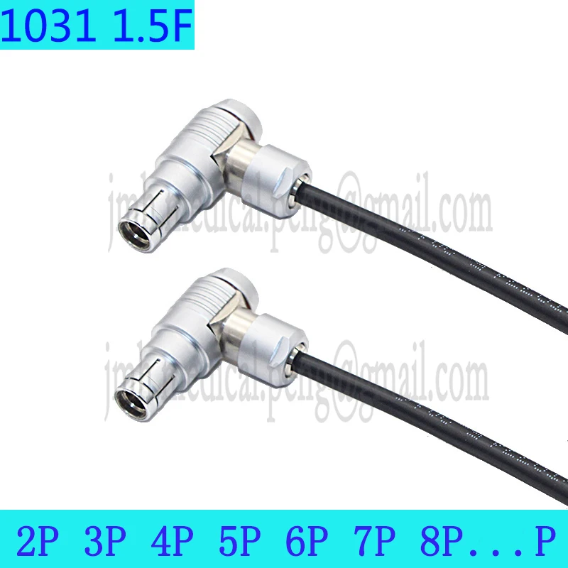 

Compatible Fischer 1031 1.5F 10 12 19 Pins Waterproof Bend 90 Degrees Male Plug Female Socket Connector Welding Softness Cable