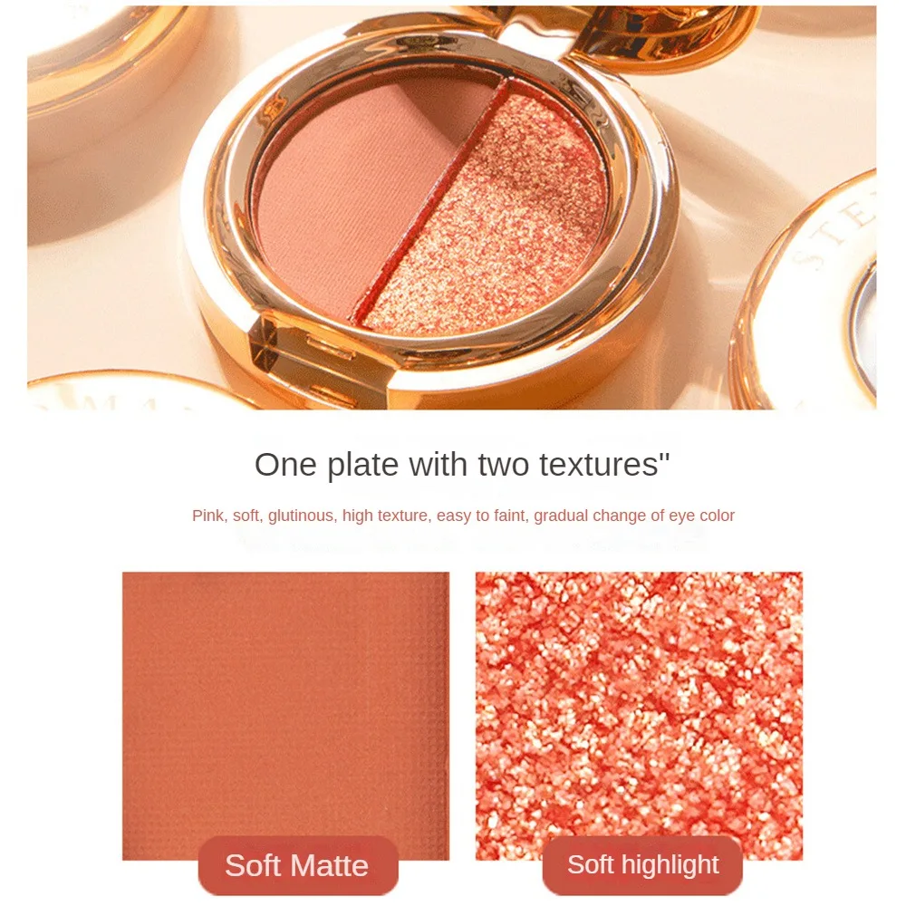 لوحة ظلال عيون محمولة مقاومة للماء ، ظلال عيون صغيرة ، ألماس لؤلؤي ، صبغة عيون لامعة ، مكياج يدوم طويلاً ، لونين ، مستحضرات تجميل