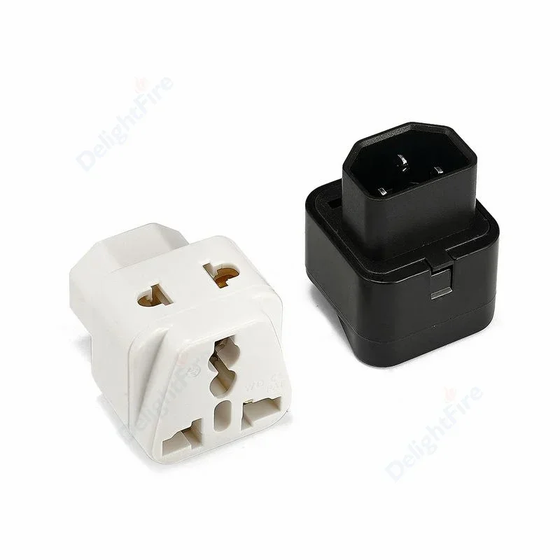 IEC 320 C14 UPS Plug Adapter UK US EU IL Adapter US To C14 Male Converter Power Adapter 2 AC Port Travel Adaptor Power Socket