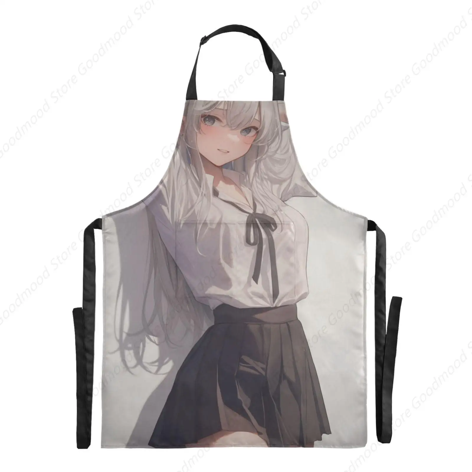 

Anime Student Serving Aprons Water Resistant Adjustable Strap with Pocket Serving Aprons For Men Women