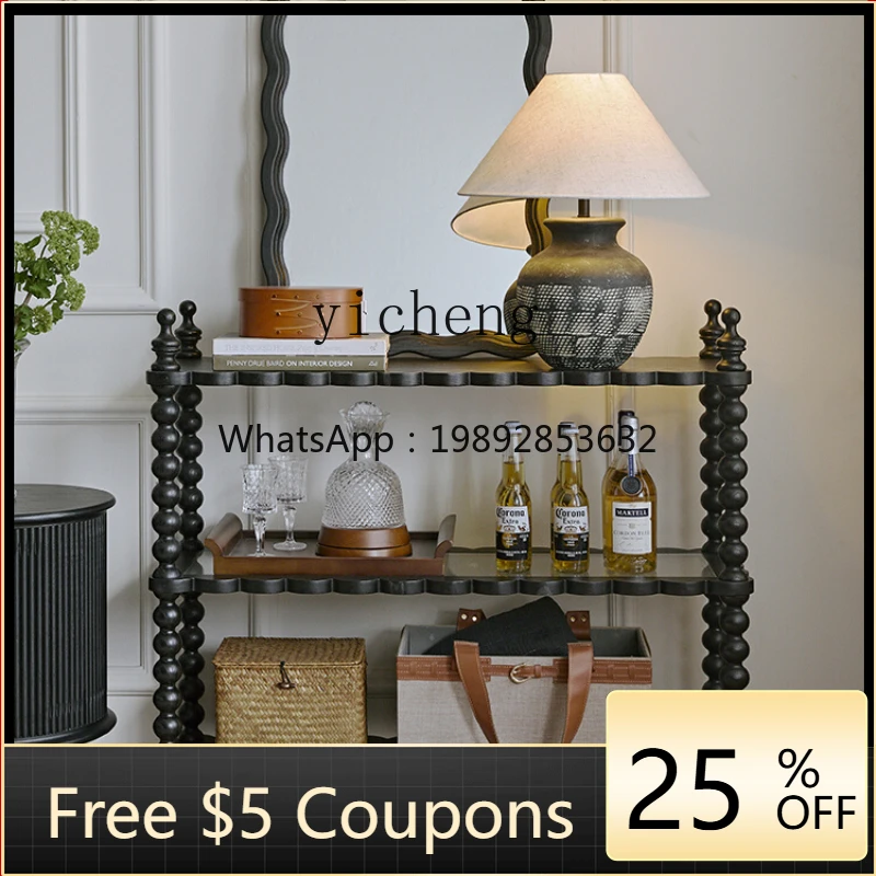 

ZZ Living Room Solid Wood Display Stand Side Table TV Side Cabinet Storage Rack Dining Room Storage