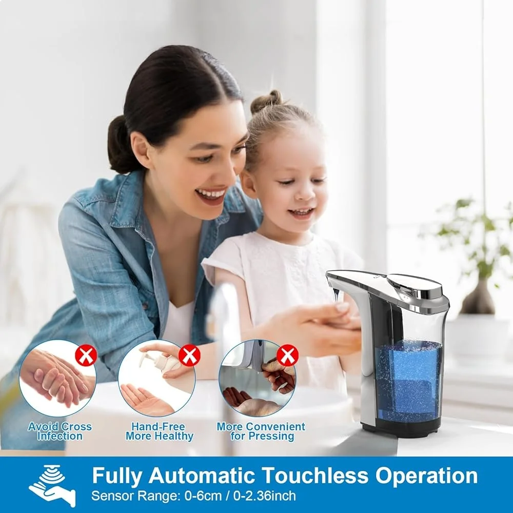 Touchless Automatic Soap Dispenser Infrared Sensor 17oz Adjustable Liquid Output Waterproof Leak-proof Kitchen Bathroom Home