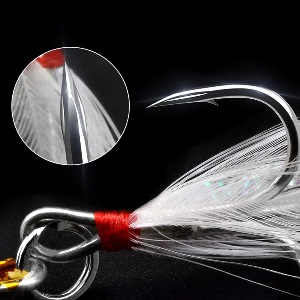 كما 100 قطعة خطاف ثلاثي 4X خطاف صيد قوي Brabed حاد ثلاثي خطاف صيد سمك البحر مساعدة السنانير إغراء خطافات تهزهز ثلاثية #5