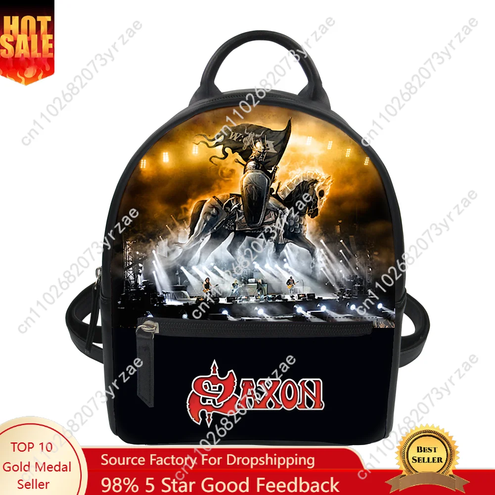 Saxon Band Backpack Mens Womens Knapsack Personalized Photo Text Double Shoulder Bag Business Travel Bookbag Customize Daypacks