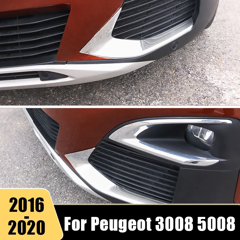 

For Peugeot 3008 5008 GT 3008GT 5008GT 2017 2018 2019 2020 ABS Car Front Fog Lamp Trim Cover Stickers Decoration Accessories