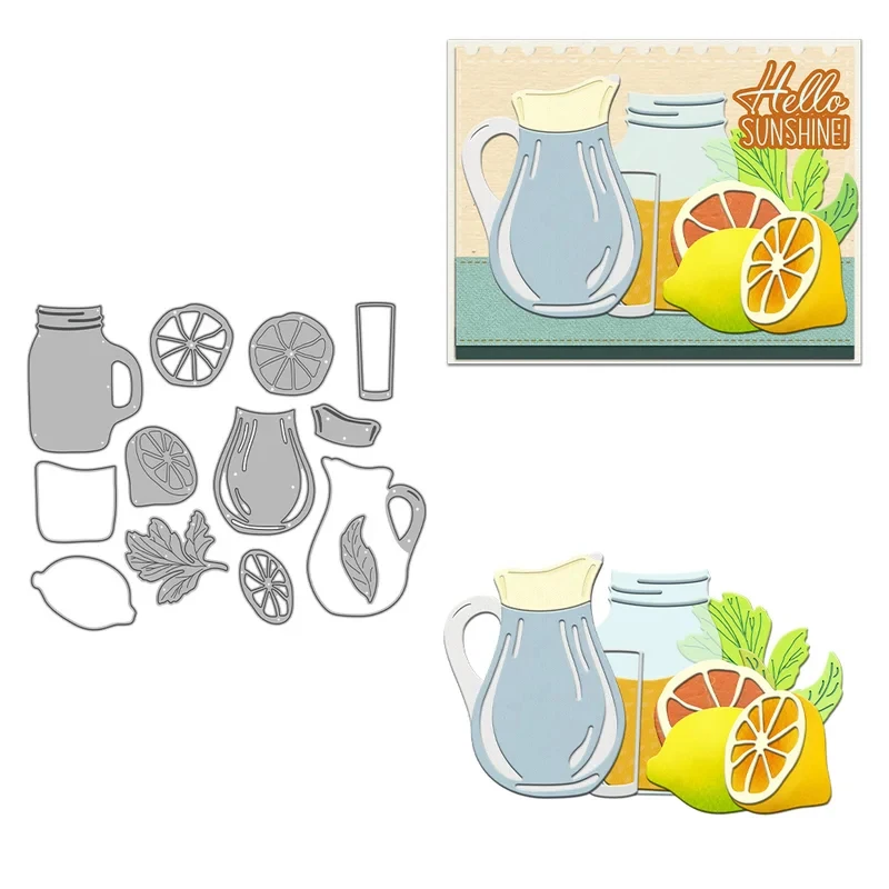 

Lemon Water Kettle Cutting Dies DIY Scrapbooking Supplies Metal Dies Knife Mold For Card Making Albums Crafts Decor