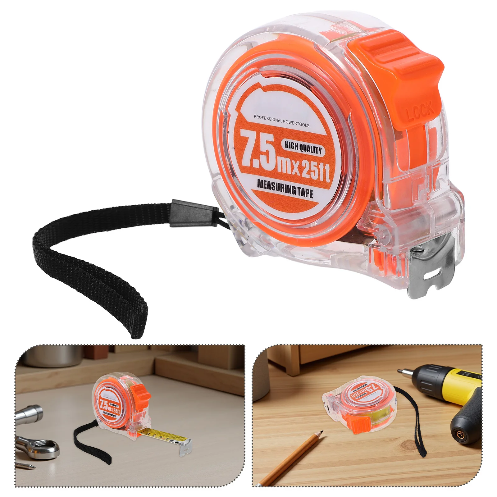 

Clear Dual Scale 5m Measuring Tape Retractable Ruler for Precise Measurements in Crafts Home Repairs Strong Durable Useful