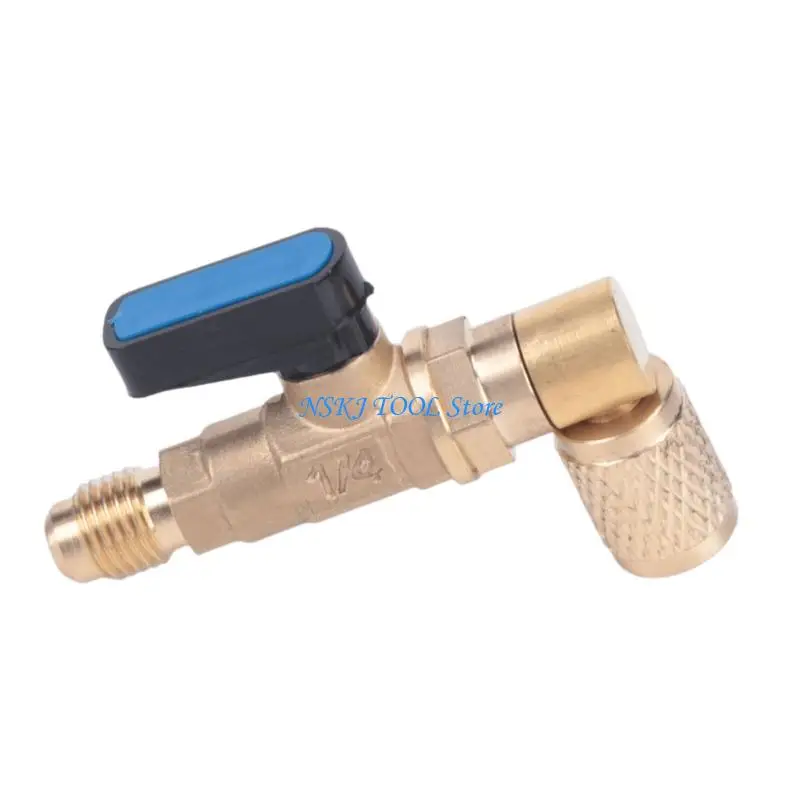 L8RC Brass 90 Degree R22 Ball Valves Flows Control for Air Conditioner Refrigerator