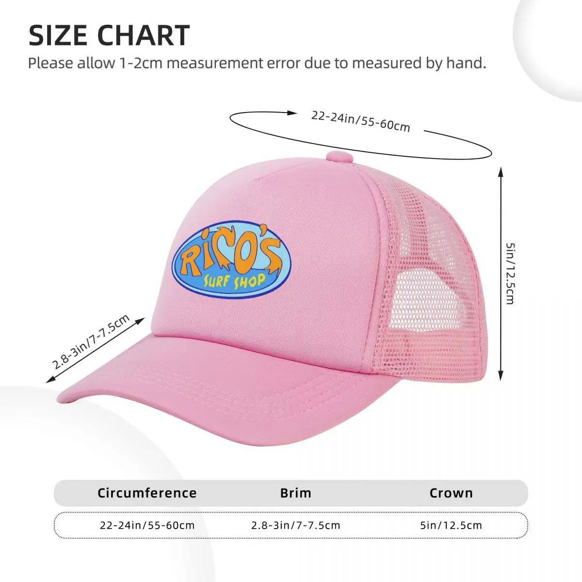 Rico_s Surf Shop From Hannah Montana Mesh Baseball Caps Snapback Baseball Hats Breathable Casual Casquette Outdoor Unisex