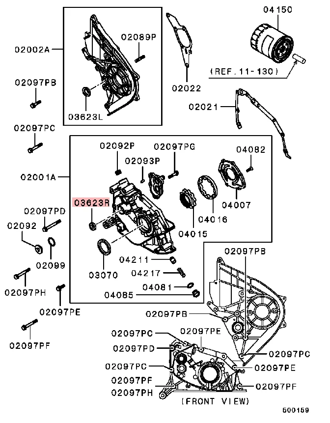 PAJERO V23V34V44V64V74 L200 4D56 engine OIL SEAL,BALANCER SHAFT,FR RH MD343566