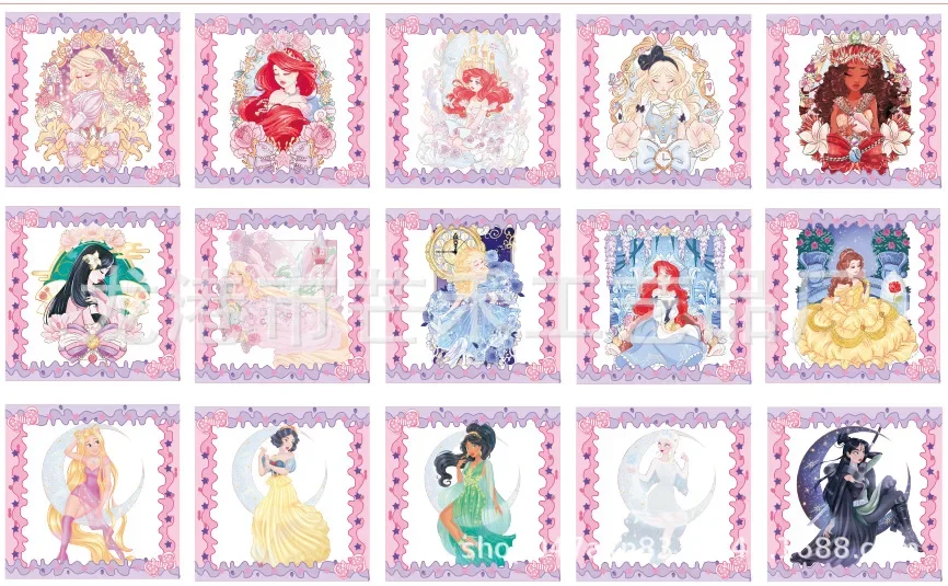 Cartoon Anime Disney Snow White Elsa Acrylic Patch 4cm 8cm-500g Hand drawn Square Handmade DIY Keychain Accessories Material