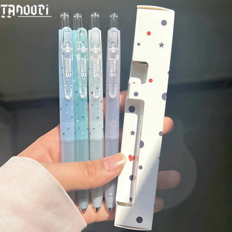 TANOCE Retractable Gel Ink Pen Set 1-Pen + 2-Refills 0.5mm Quick Dry Ink Lightweight Rod Soft Grip for Long Daily Office Writing