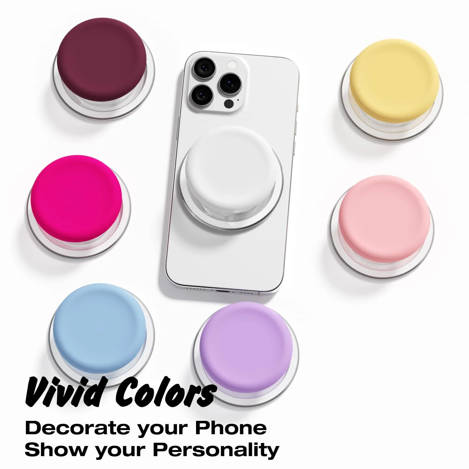 

Macaron Silicone Round For Magsafe Magnetic Phone Griptok Grip Tok Stand For iPhone Foldable Wireless Charging Case Holder