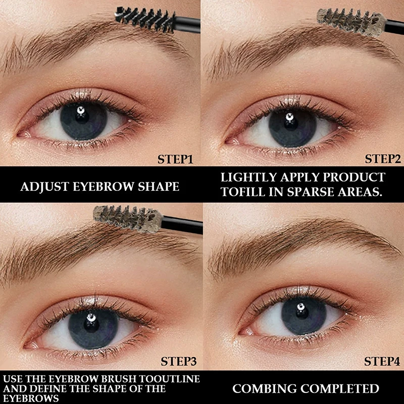 Mascara per Sopracciglia in Fibra, Crema Colorante Naturale e Duratura, Vegana, per Infoltimento e Styling delle Sopracciglia