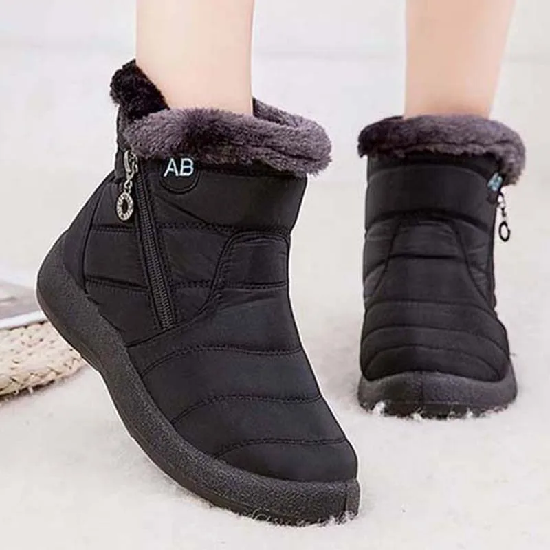 Snow Women Boots Comfortable Women\'s Boots Waterproof Women Shoes Zipper Shoes Woman Soft Fur Women\'s Winter Boots Botas Mujer