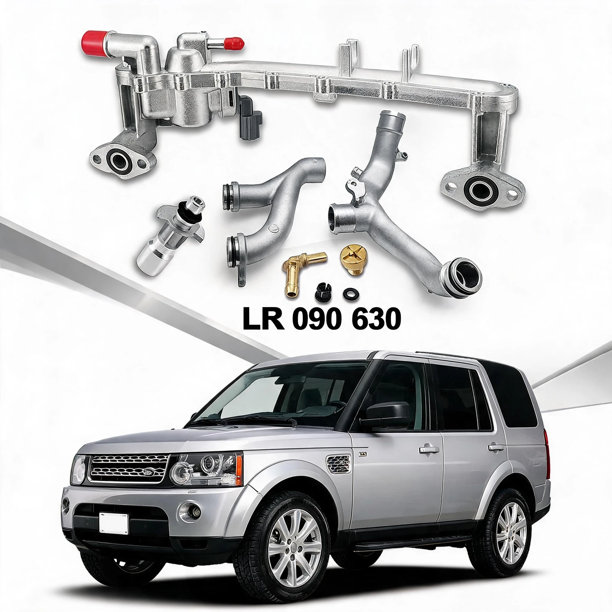 AJ133 5.0L SCV8 Multifunctional Upgraded Aluminum Cooling Water Pipe System Kit For Range Rover Sport VELAR Jaguar Fpace Ftype