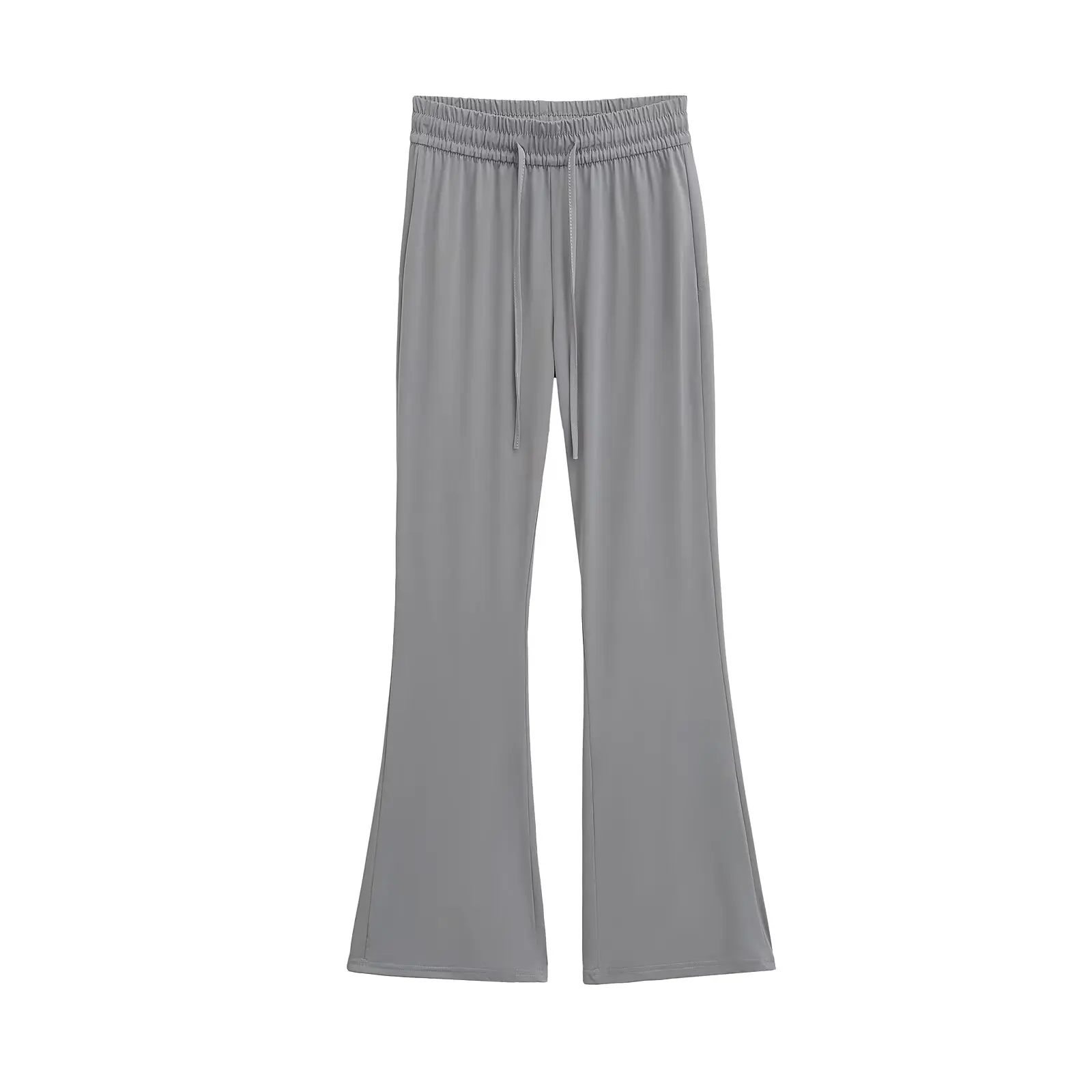 Pantalon ample en soie glacée pour femmes, décontracté, Dstring, taille élastique, jambes larges, Long, amincissant, drapé, pour les déplacements, été