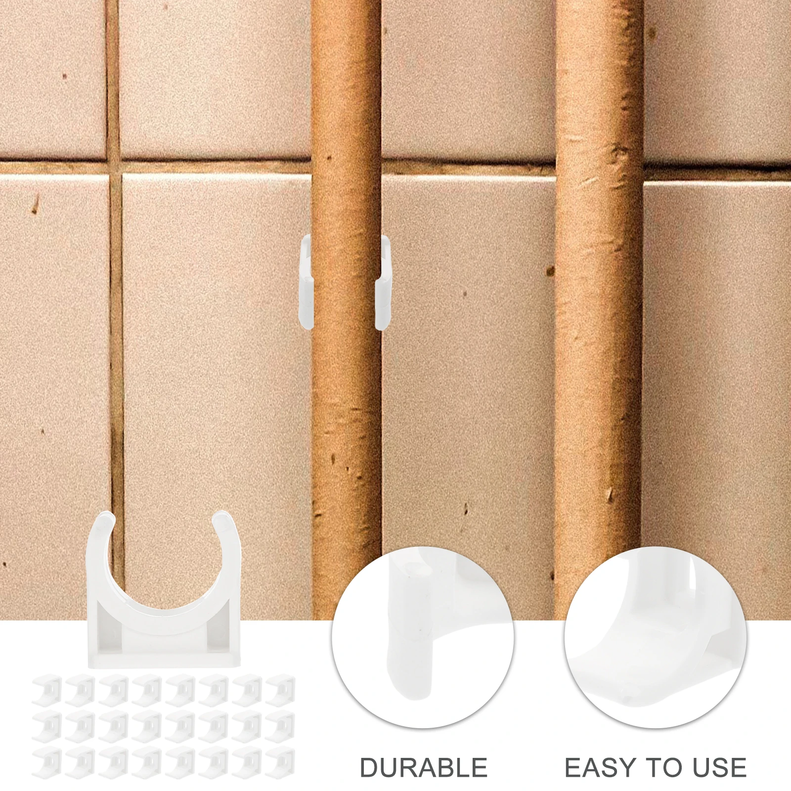 

50Pcs U Shape Pipe Clamp 16mm PVC Band Fixed Support for Thin Wall Silicone Fuel Hose Clamp Support U Shape