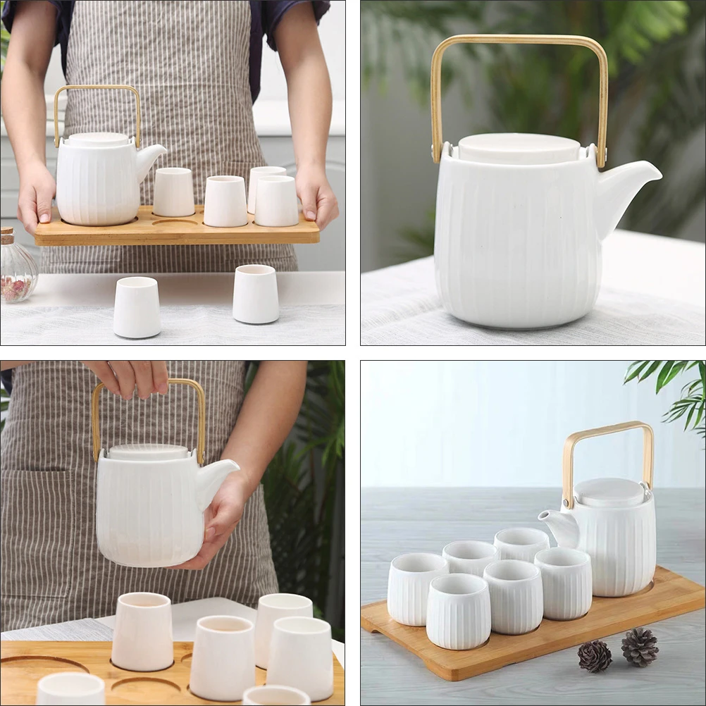 

Набор чайников, держатель для чайников, керамическая чашка для питья, бытовой сервировочный фарфор с заварочным устройством, китайский