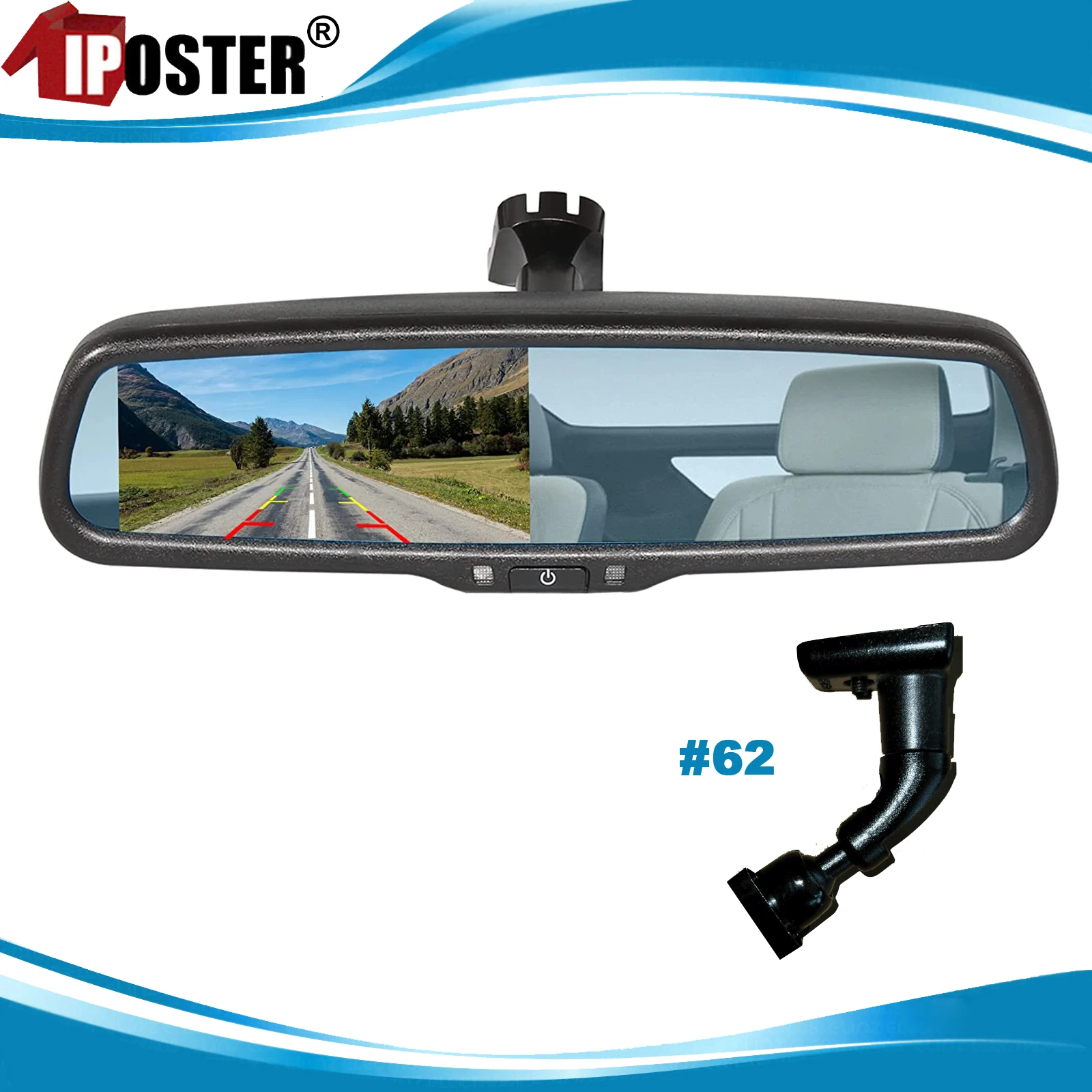 

iPoster Parking Assistance HD 800*480 Car Monitor 4.3 TFT LCD Car Parking Rear View Mirror Monitor No62 Mount For Fiat Point