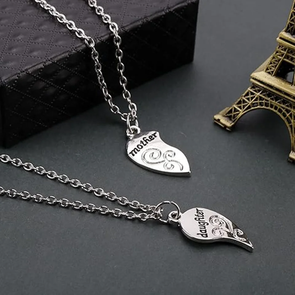 Heart Matching Necklaces Daughter Mother Jewelry Daughters Mothers Gifts Family Matching Accessories