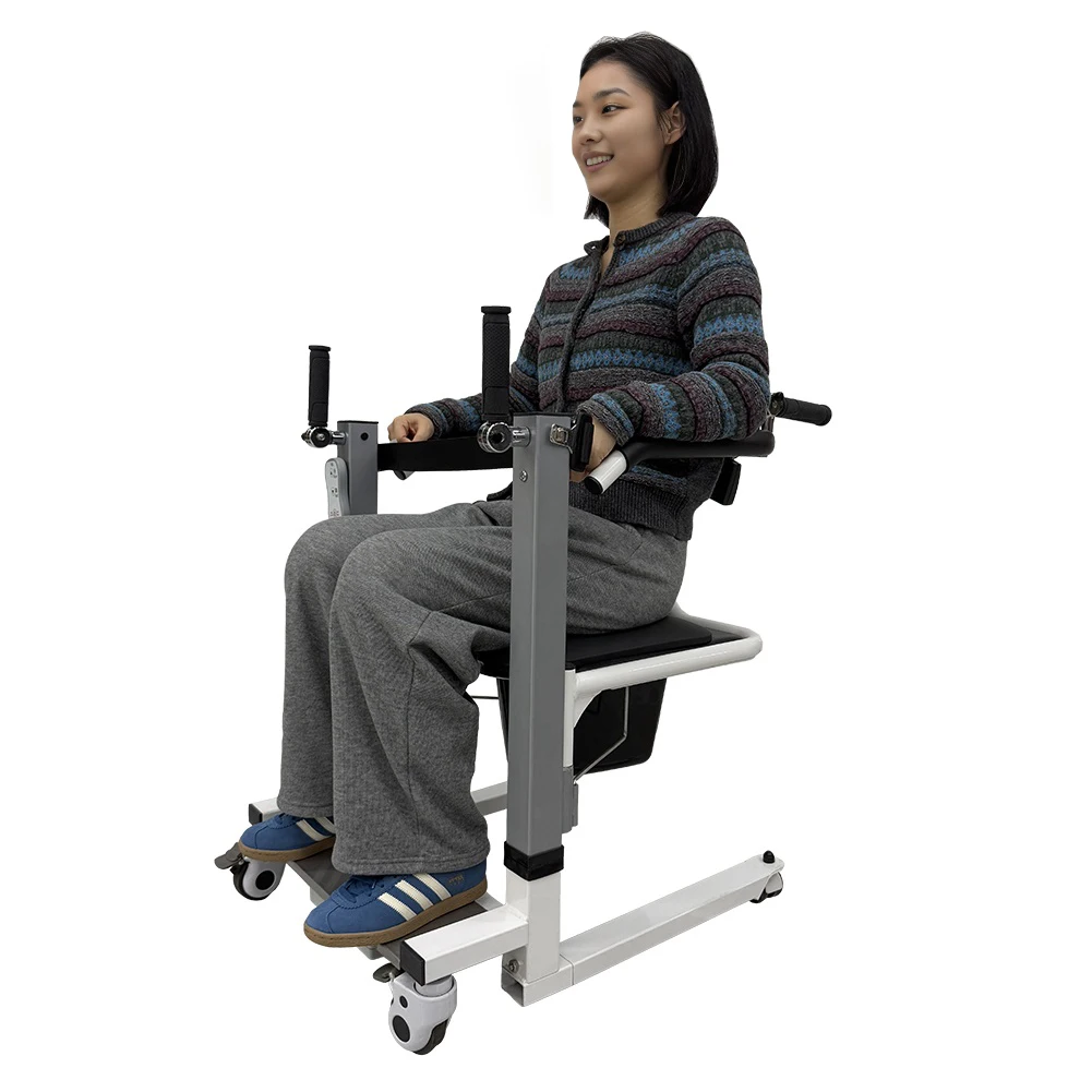 AIROW Hot Sale Electric Patient Transfer Chair Lifting Chair with Commode for Handicapped Elderly Paralyzed Disabled People