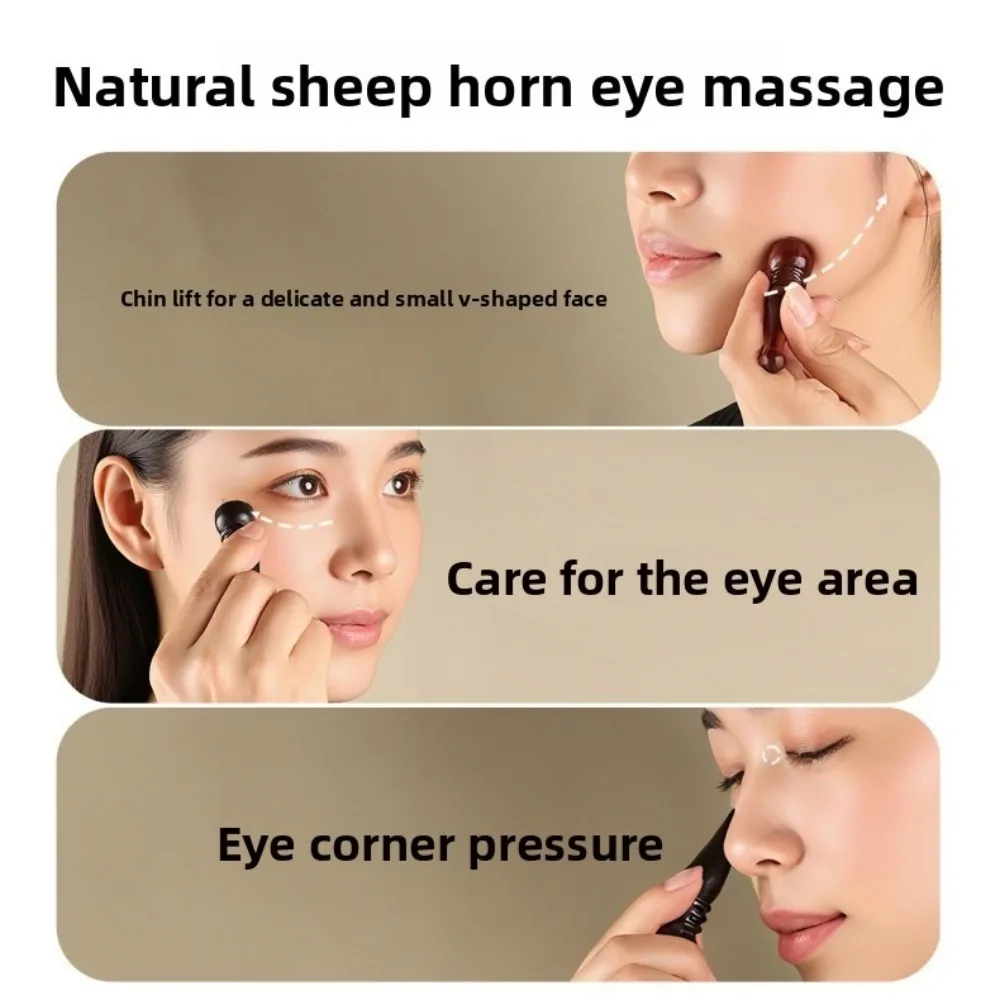 

New Lotus Shape Facial Massager Natural Material Smooth Surface Face Massage Stick Portable Massage Roller Facial Care