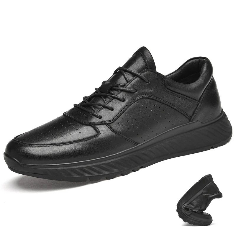 

Мужская повседневная обувь из натуральной кожи, дышащая и прочная спортивная обувь на шнуровке, высококачественная деловая кожаная обувь ручной работы