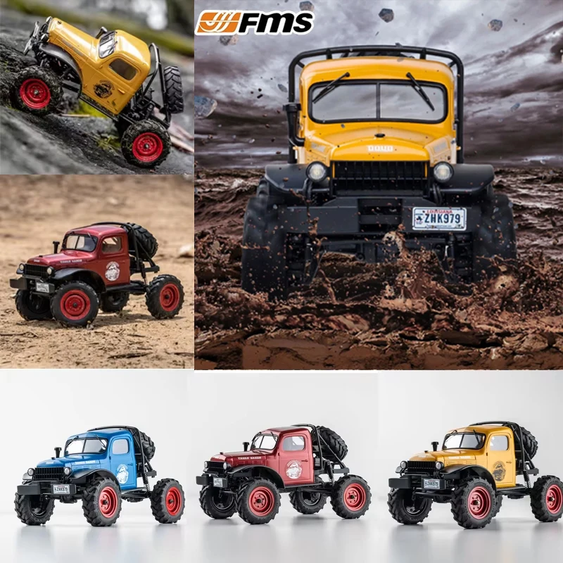 FMS 1:24 FXC24 POWER WAGON RTR Rc Crawler Model Buggy Car 4wd Vehicle Truck For Sandland Desert Dirt Road For Boys Toys Gift