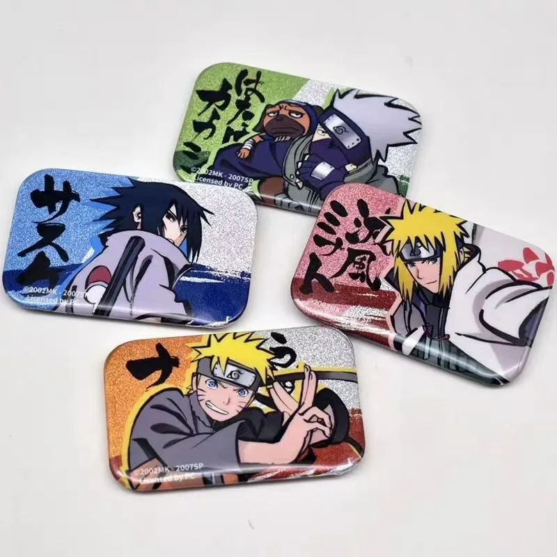 

Naruto Cartoon Anime Badge Brooches Square Namikaze Minato Uchiha Sasuke Uzumaki Naruto Anime Peripheral Personalized Decoration