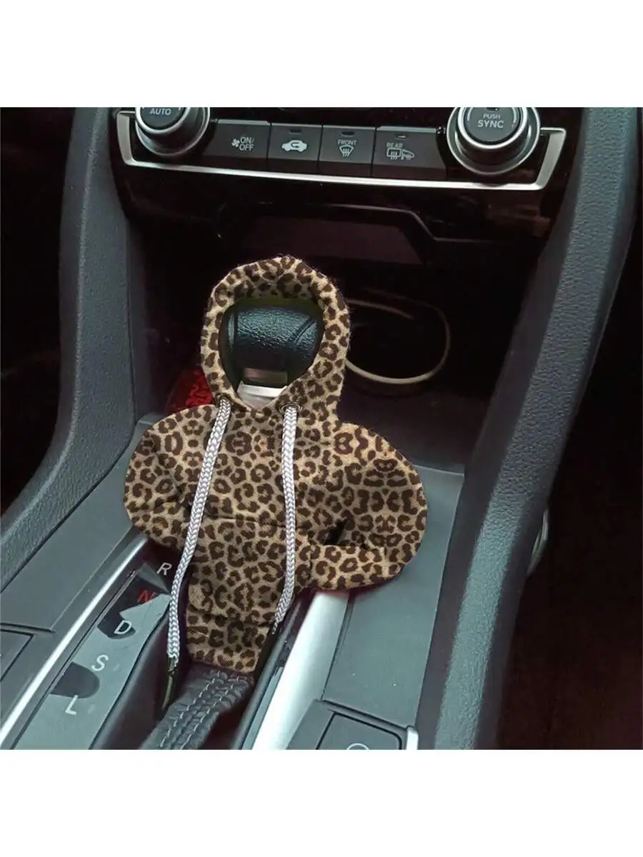 1pc Leopard Print Car Gear Shift Cover, Creative Leopard Pattern Car Gear Shift Sleeve, Car Interior Accessories, Gear Shift