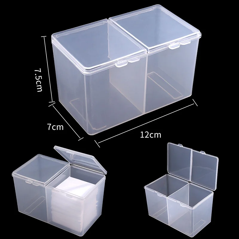 Nail Art Storage Box for Wipes Pads Swab Cotton Rods Manicure Organizer Portable Nails Supplies Accessories Container Tool Case