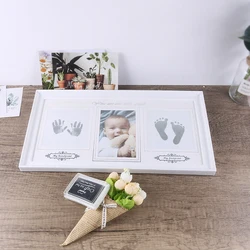 Photo album frame put the table to make a picture frame children's hand footprints children's commemorative album