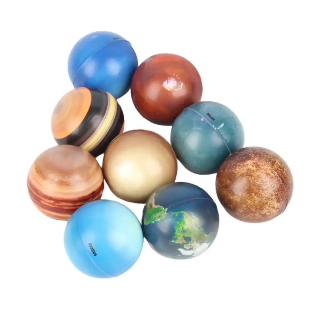 9Pcs 6CM Planet Ball Toy Stress Relief Slow Rebound Sponge Squeeze Fidget Ball Kids Adults Gift