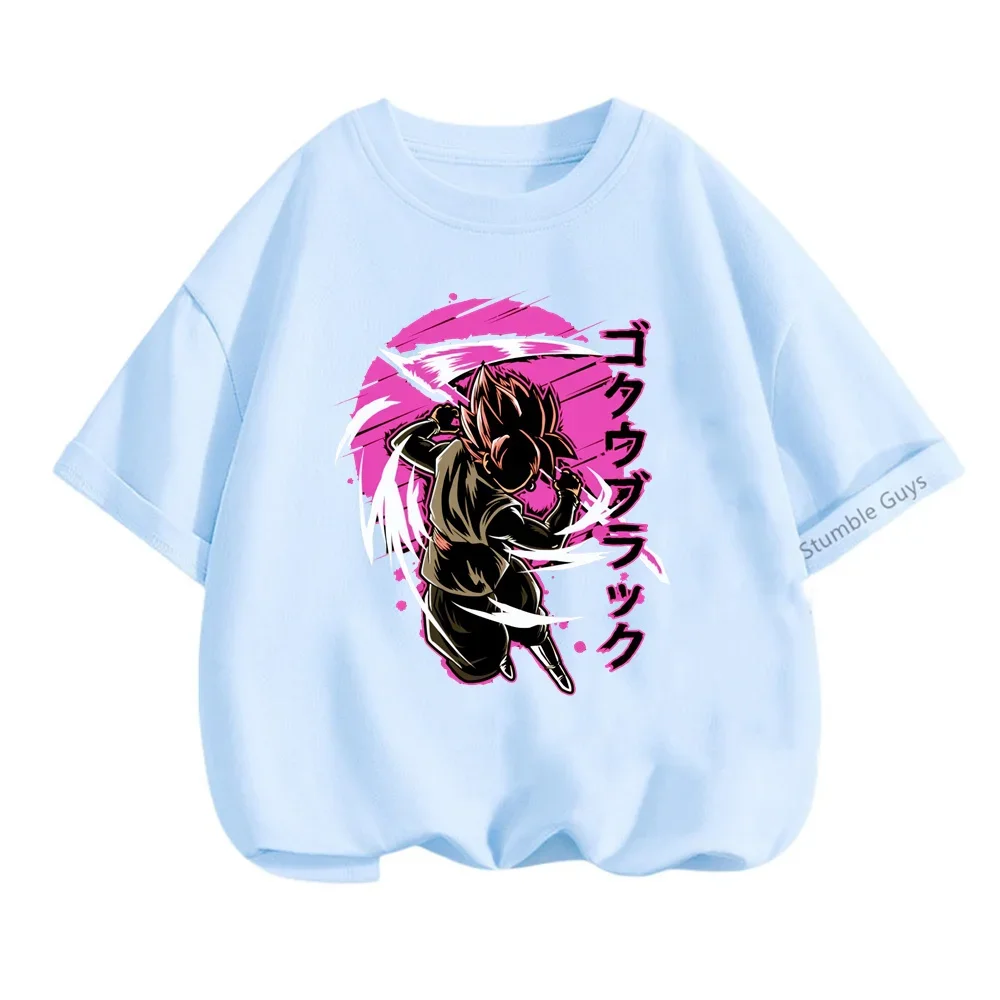 Anime 2024 Funny Tops Summer Dragon Ball Tshirt Kids Cartoon Teen T-shirt For Boys Girls Clothing Unisex Children Short Sleeves