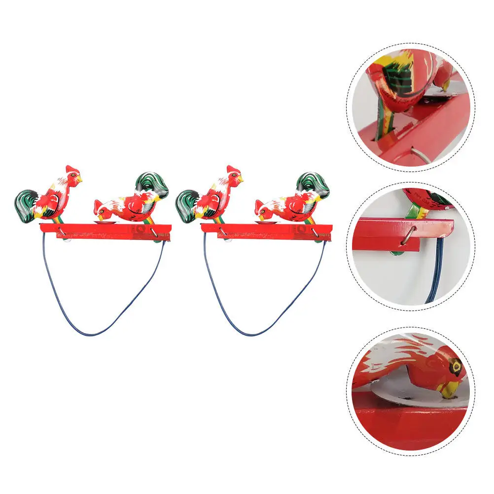 

2 шт. Железные курицы-попрыгунчики с качающейся головой, креативные мультяшные фигурки животных для детей, забавные украшения для дома и офиса, игрушки-попрыгунчики в виде кур.