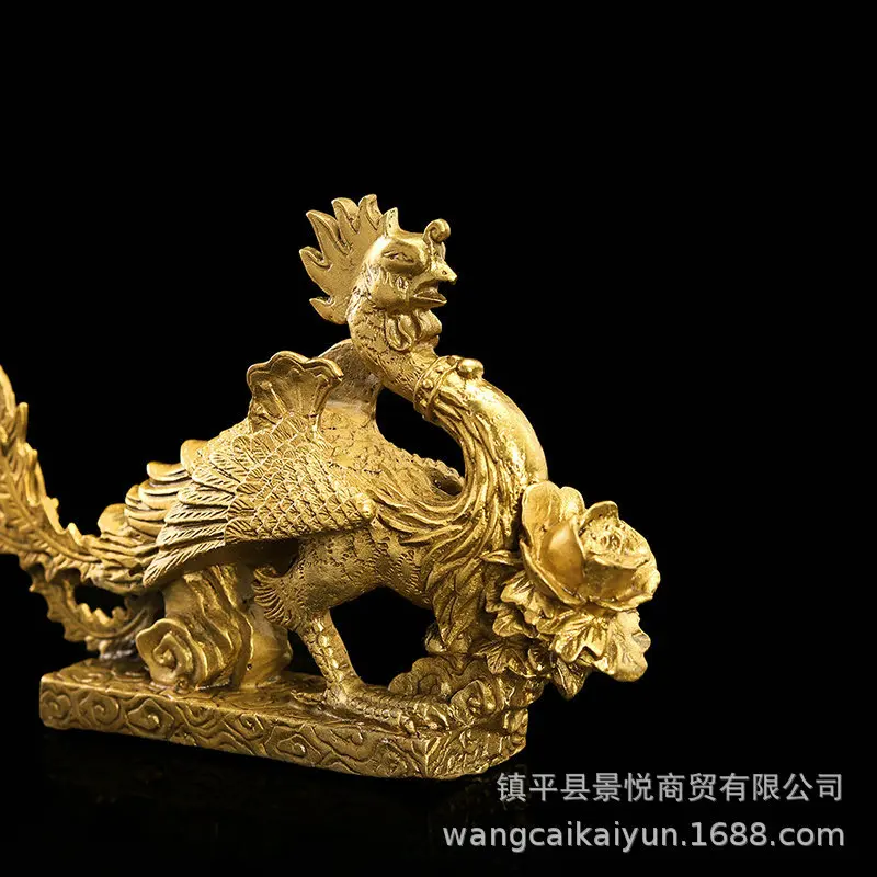 Copper Phoenix Ornament, Phoenix Figurine, Copper Han Dynasty Phoenix, Auspicious Symbol, Home Decoration, Handicraft