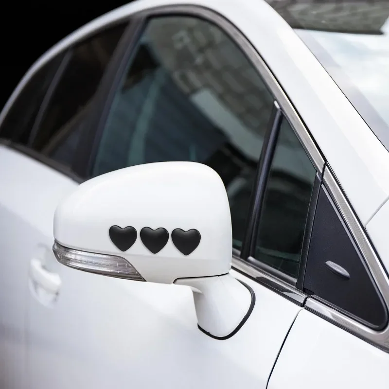 Metal Heart Stickers Self-Adhesive Black Car Decals for Car Exterior Helmets Phone Case Laptop Window Envelope Card Making