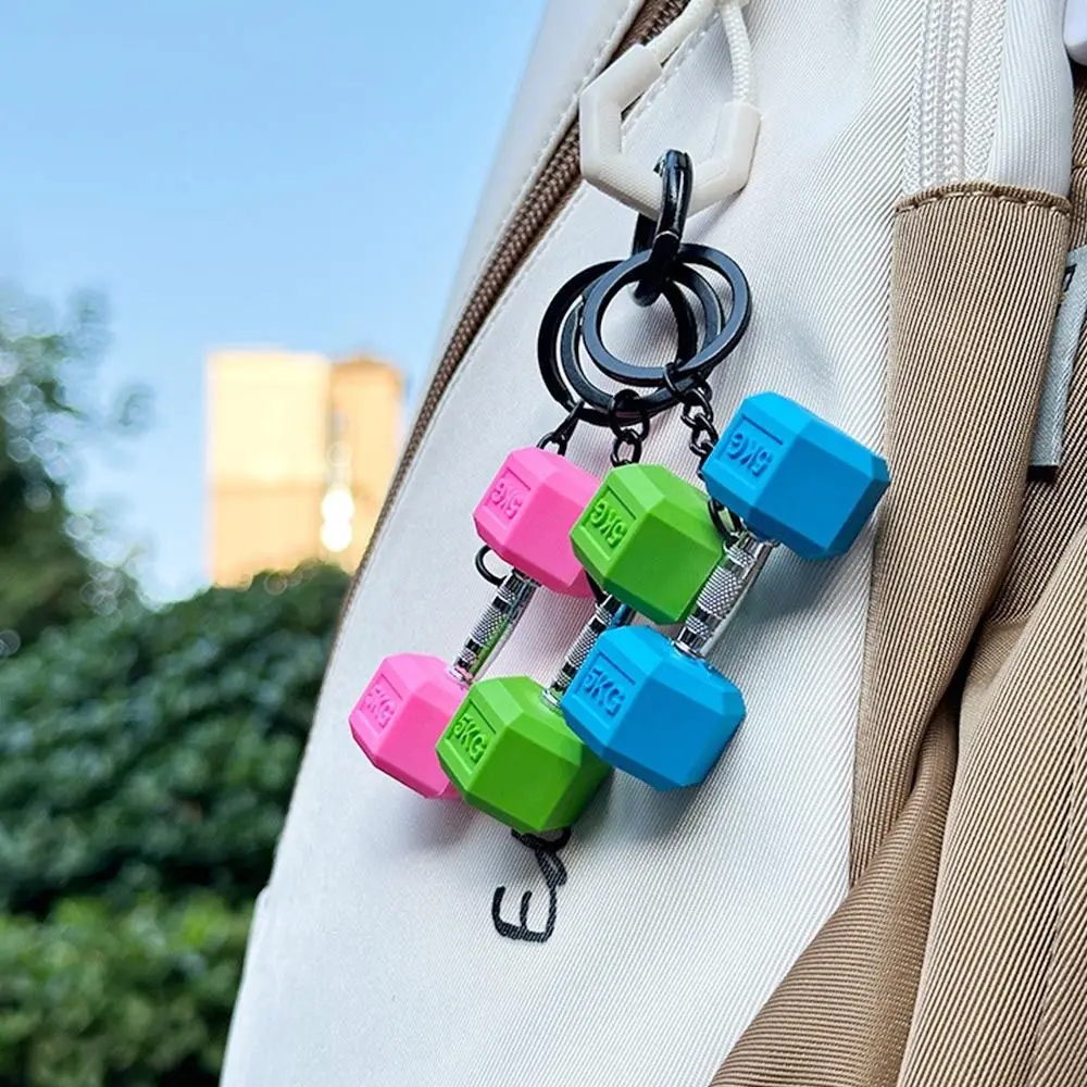 

Gym Gifts DIY Barbell Keychain Gym Lovers PVC Charms Bags Keychain Kettlebell Dumbbell Pendant Keychain Jewelry Accessories