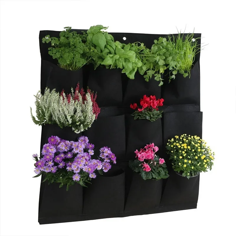 Wall Hanging Planting Bag Multiple Pockets Grow Bag Planter Vertical Garden Vegetable Living Bonsai Flower Plant Pot Home Supply